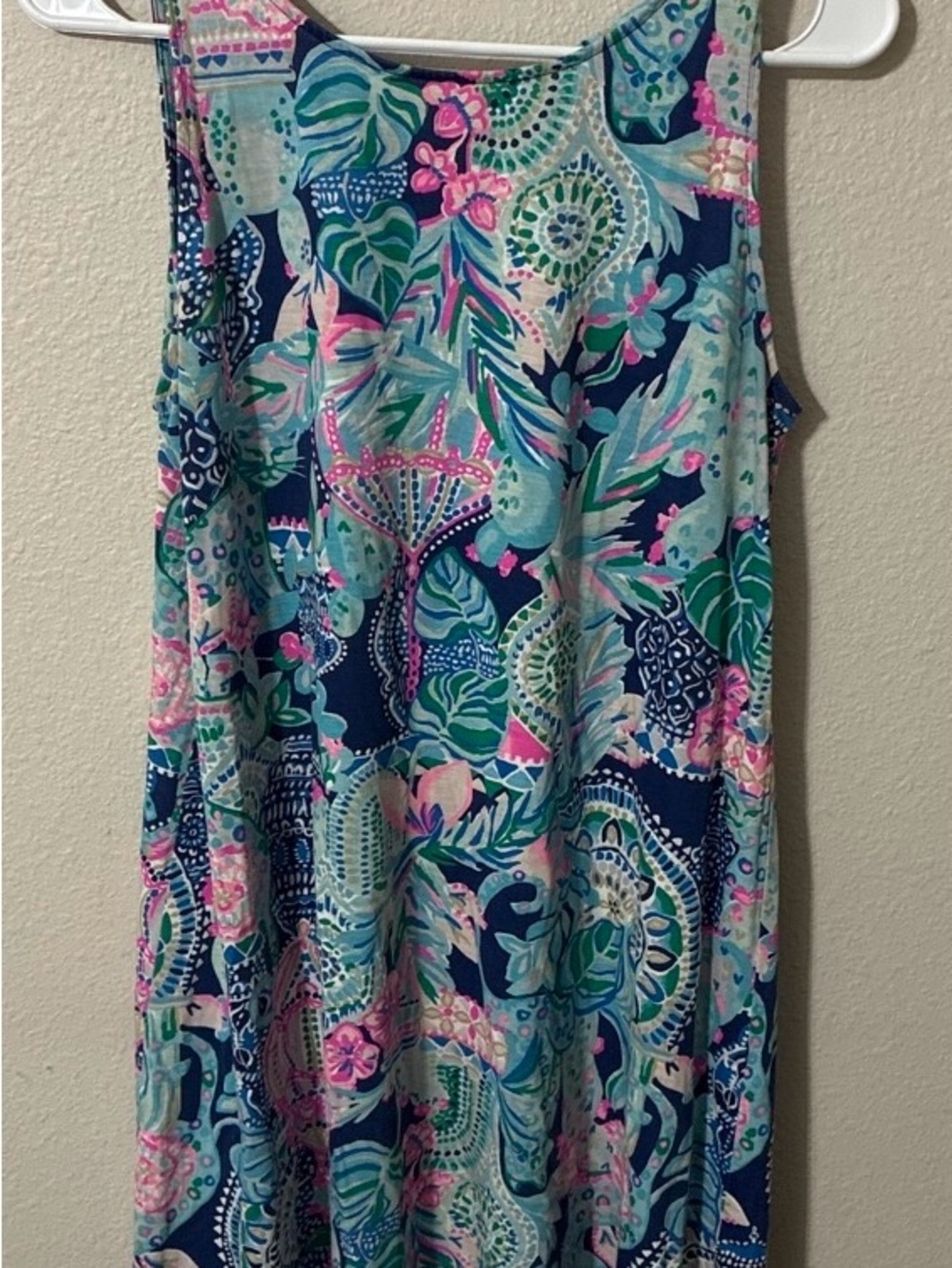 Lilly Pulitzer Navy Floral Tank One-Piece Dress - Pink & Teal Print